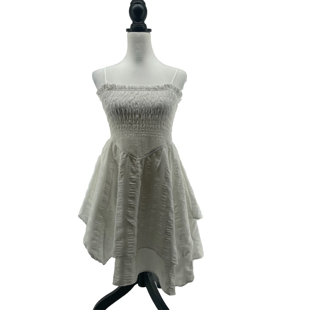 Wild Fable Mini Dress Women's Medium White Beachy Vacay Asymmetrical Mermaid